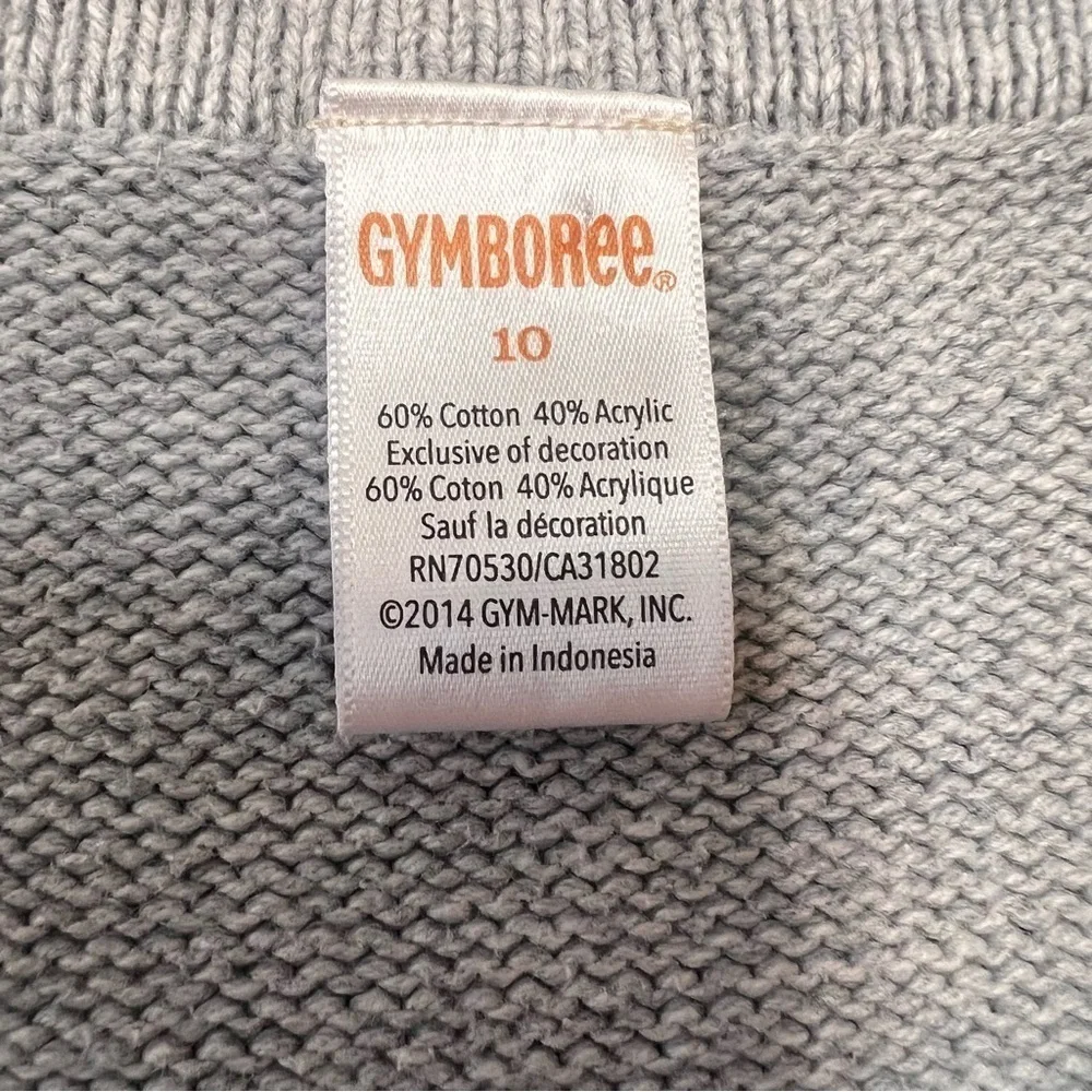 Gymboree Girls’ Size 10 Gray Sweater Dress with Bow, Short Sleeve Fall Dress